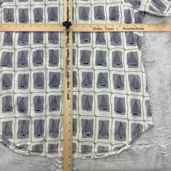 Reyn Spooner Hawaiian Shirt Mens L Sailboat Print Button Down Short Sleeve - Picture 7 of 8